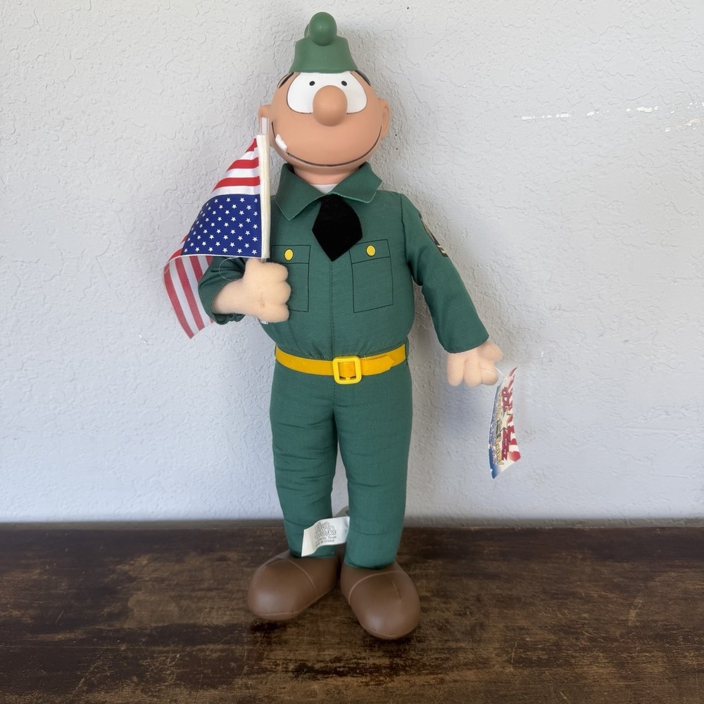 Vintage Beetle Bailey Comic Soldier Plush Doll 2000 Toy Works NEW‎ Sarge